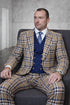 Statement Men’s 100% Wool 3-Piece Suit – Vibrant Color Contrast Modern Fit