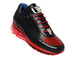 Men's Belvedere Flash Calf & Ostrich Leg Sneaker in Black & Red