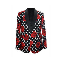 Floral Dot Pattern Alberto Nardoni Black Sport Coat