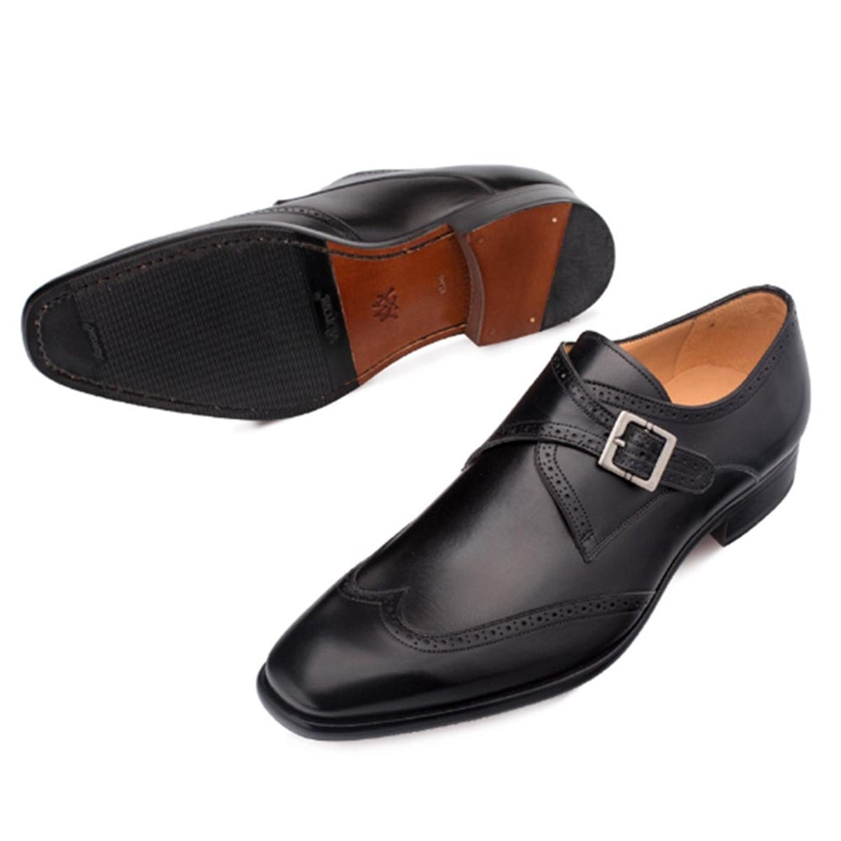 NEW MEZLAN men\'s forest slip on oxford in black Amazon.com | Mezlan- Phoenix – Single Monk Strap Cap Toe  main image 2