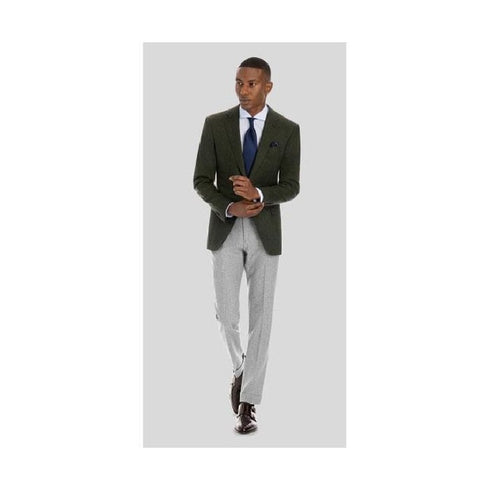 Forest Green Two Button Wool Notch Lapel Blazer