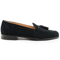 Zelli Franco Italian Sueded Goatskin Tassel Loafer in Black