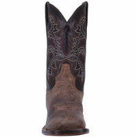Dan Post Mens Franklin 11 Broad Square Toe Boot Sand and Chocolate Leather Boot