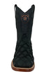 Los Altos Men's Black Matte Genuine Pirarucu Wide Square Toe Boot
