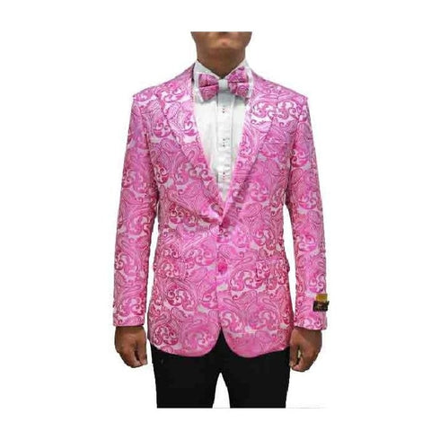 Fuchsia Peak Lapel Alberto Nardoni Paisley Blazer