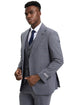 Men's Stacy Adams Modern Fit Vested Suit in Light Grey Micro Check Plaid