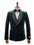 Double Breasted Tuxedo Suit  - Slim fitted -  Green Suit - Shawl Collar