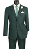 Mens Basic 2 Button Modern Fit Green Suit
