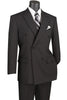 Mens Classic Double Breasted Poplin Suit In Black
