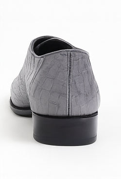 Los Altos Men's Gray Crocodile Shoes Gator Shoes