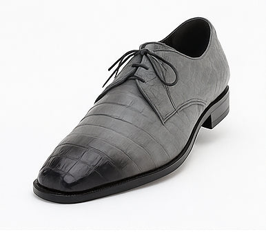 Los Altos Men's Gray Crocodile Shoes Gator Shoes