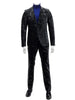 Camouflage Design Two Piece Slim Fit Suit Black
