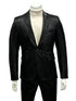 Mens One Button Side Vent Peak Lapel Suit Black