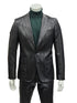 Mens Two Piece Slim Fit Suit One Button Notch Lapel Suit Black