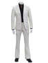 Mens 1 Button Slim Fit Leather Suit Bone