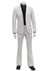 Mens 1 Button Slim Fit Leather Suit Bone