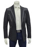 Mens Slim Fit One Button Notch Lapel Suit Black