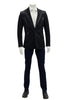 Mens Slim Fit One Button Notch Lapel Suit Black