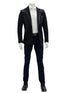 Mens Slim Fit One Button Notch Lapel Suit Black