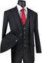 Mens Vested Gangster Pinstripe 1920's Costume Suit in Black
