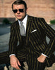 Mens Black Chalk Pinstripe Gangster suit - 1920s suit - Mobster Suit