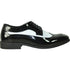Bravo Mens 1920's Gangster Wingtip Dress Shoe in Black and White