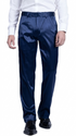 Mens Shiny Stretch Pants Solid Color Slim Fit Sateen Flashy Metallic Slacks in Color "Navy"