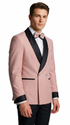 Men's Blush Pink Double Breasted Shawl Lapel Tuxedo for Wedding & Prom