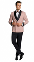 Men's Blush Pink Double Breasted Shawl Lapel Tuxedo for Wedding & Prom