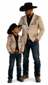 Mens Cowboy Blazer - Western Jacket in Color "Beige" Ultra Slim Fitted (Buy 1 Size UP)