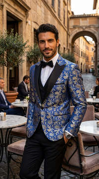 Single Breasted Peak Label Royal Blue ~ Indigo ~ Bright Blue Tuxedo Suit