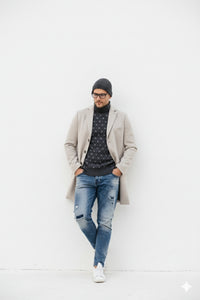 Light Tan Overcoat - Beige Sand Color Light Wool Carcoat