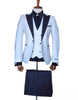 Giovanni Testi Suits With Double Breasted Vest - 3 Pieces White and Black Peak Lapel Suit