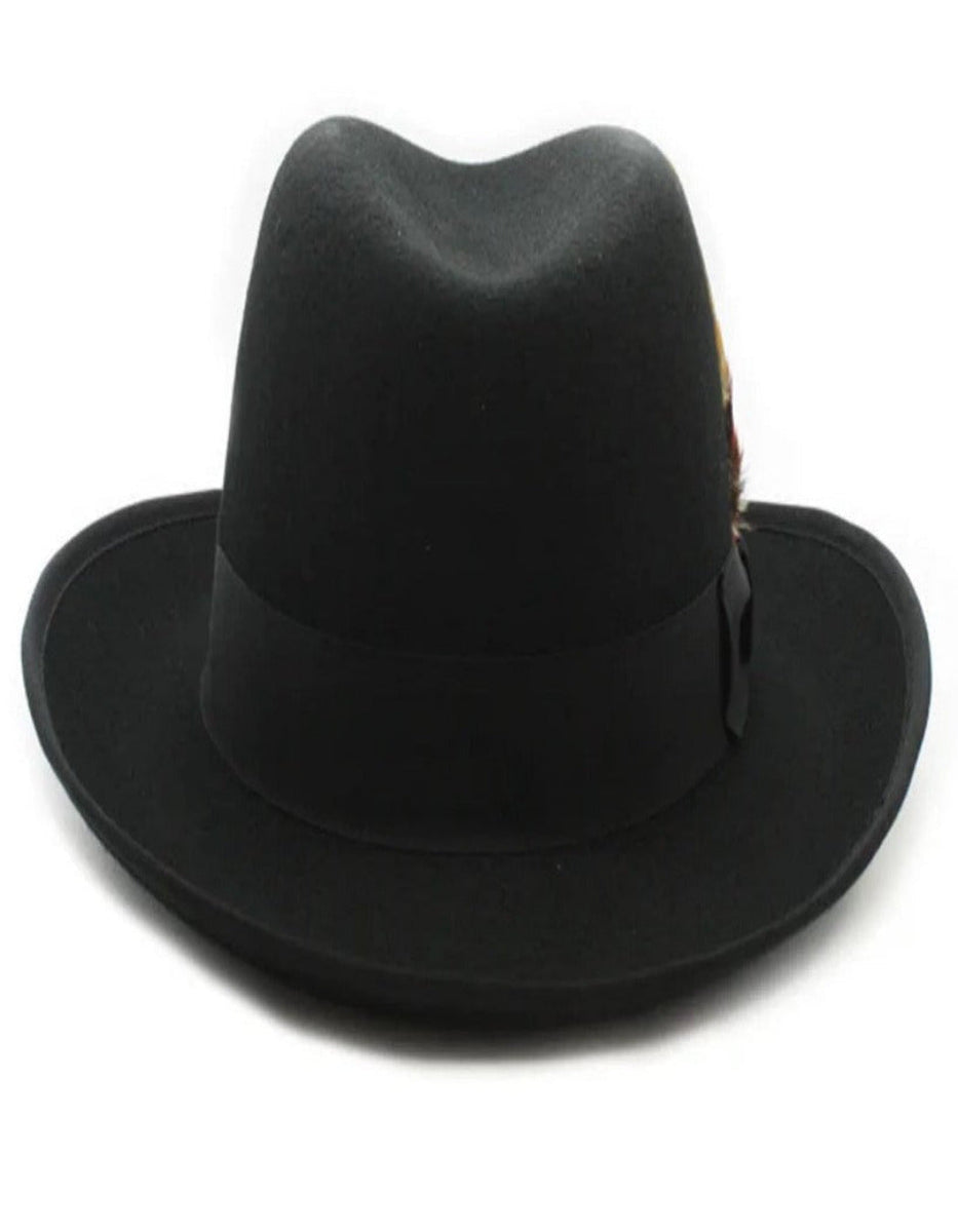 Black Dress Hat 1920s Fedora Style