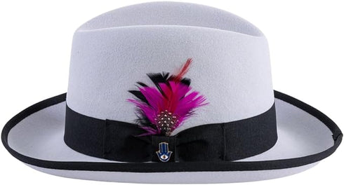 Premium Godfather Hat - Homburg Hat - Men's Homburg Grey-black