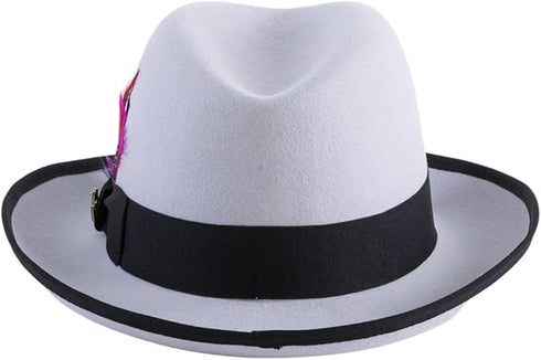 Premium Godfather Hat - Homburg Hat - Men's Homburg Grey-black