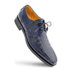 Golfo Plain Toe Crocodile Derby Blue By Mezlan Made In Spain Brand