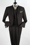 Apollo King Black Classic Fit 3-Button Vested Suit