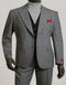 Mens Gray Suit - Designer Brand Suit No Double Breasted Flat Front Pleated Pants Modern Fit