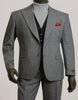 Mens Gray Suit - Designer Brand Suit No Double Breasted Flat Front Pleated Pants Modern Fit