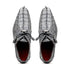Marco Di Milano Cancun Men's Shoes Gray Exotic Hornback Crocodile Skin Derby Oxfords