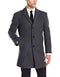 Men's Three Button Wool Gray Long Jacket Mens Car Coat