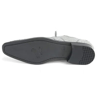 Los Altos Gray Two Tone Genuine Caiman Belly Lace-Up Oxford Shoes