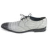 Los Altos Gray Two Tone Genuine Caiman Belly Lace-Up Oxford Shoes
