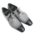 Los Altos Gray Two Tone Genuine Caiman Belly Lace-Up Oxford Shoes