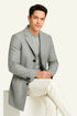 Mens Light Gray Wool Overcoat – Classic Single-Breasted Winter Coat