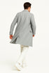 Mens Light Gray Wool Overcoat – Classic Single-Breasted Winter Coat