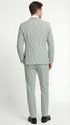 Men’s White and Green Seersucker Suit – Classic Striped Lightweight Summer Suit for Weddings and Formal Events Cotton Fabric