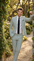 Men’s White and Green Seersucker Suit – Classic Striped Lightweight Summer Suit for Weddings and Formal Events Cotton Fabric