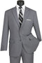 Mens 2 Button Classic Poplin Grey Suit